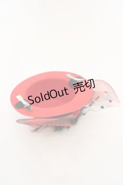 画像4: 【SALE】MARBLE / バラ羽付きミニハット  赤×黒羽×赤バラ O-24-03-30-108-GO-AC-IG-ZT012