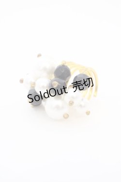 画像1: MARBLE / ラグジュアリーパールリング  ゴールド×パール×ブラック O-24-03-30-110-GO-AC-IG-ZT012
