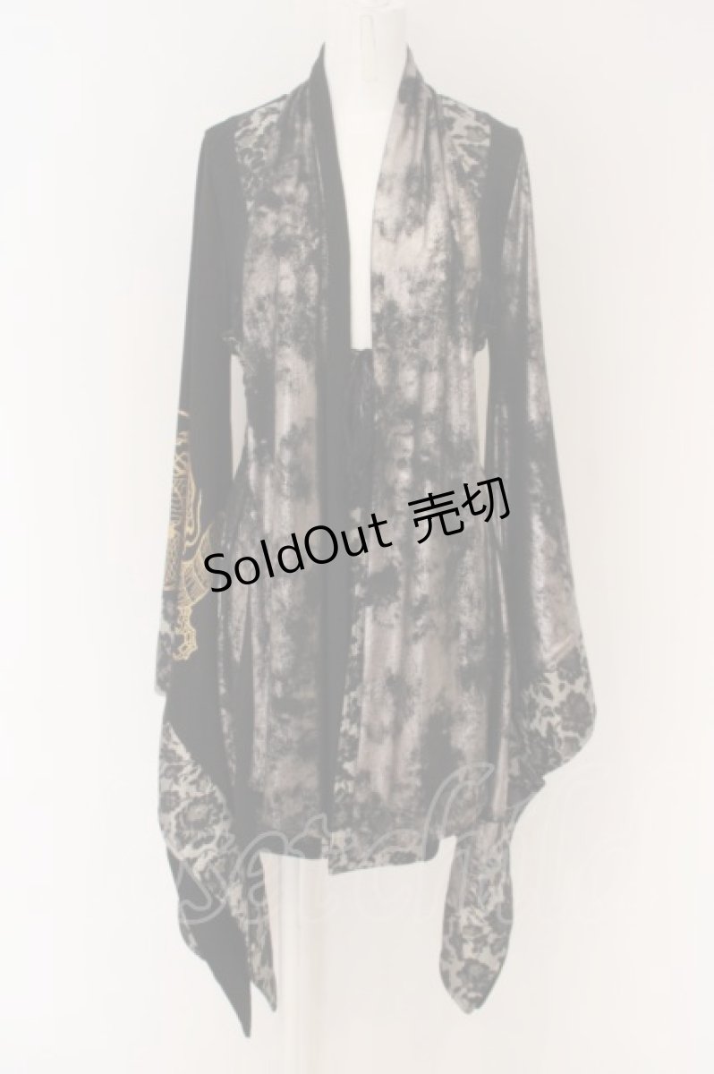 画像1: Qutie Frash / 4店舗限定着物ストールカーデ  ブラック O-24-03-31-081-QU-JA-OW-OS (1)