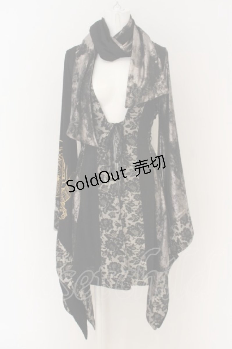 画像2: Qutie Frash / 4店舗限定着物ストールカーデ  ブラック O-24-03-31-081-QU-JA-OW-OS (2)