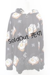 NieR Clothing / 内側超ふわもこ厚手ZIP OUTER【エッグトースト】 F ブラック O-24-04-06-030-PU-CO-OW-ZT-C004