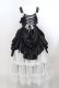 画像2: ATELIER PIERROT / ロングバッスルジャンパースカート  ブラック×ホワイト O-24-04-12-010-EL-OP-OW-OS (2)