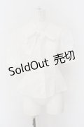 MIHO MATSUDA / リボン立ち襟半袖ブラウス M ホワイト O-24-04-13-010-GO-BL-YM-OS