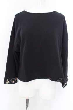 画像1: franche lippee black / 袖刺繍トップス M クロ O-24-04-14-070-LO-TO-OW-OS