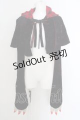 h.NAOTO / グルーミーコラボケープ  ブラック O-24-04-16-034-HN-TO-OW-OS