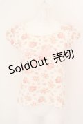 LIZ LISA / ロゴ薔薇柄Tシャツ  シロ×ピンク O-24-04-17-061-LO-TS-IG-OS