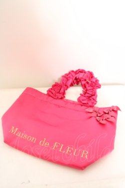 画像1: Maison de FLEUR / プチリボンフリルハンドルトートバッグ  濃ピンク O-24-04-17-115-LO-BG-OW-OS