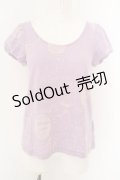 【SALE】RNA / グラフィティパンキッシュパフスリーブTシャツ M ラベンダー O-24-04-28-1094-PU-TS-YM-ZT398