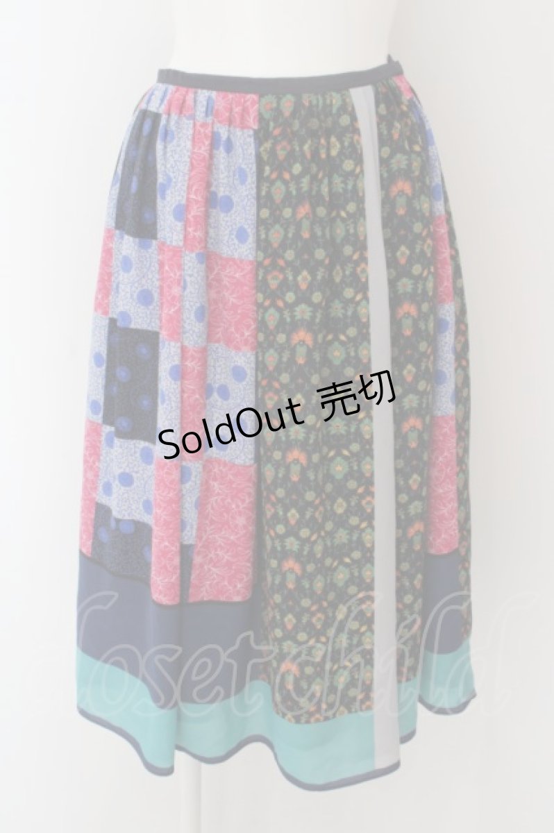 画像1: 【SALE】Jane Marple Dans Le Saｌon / パッチワークシフォンスカート  マルチ O-24-04-28-1107-JM-SK-IG-ZT400 (1)
