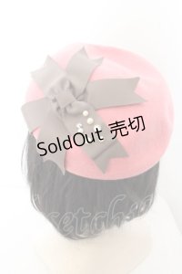 Leur Getter / リボンベレー帽  ピンク O-24-04-28-1116-LU-AC-OW-ZT286