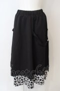 NieR Clothing / 裾柄ロングスカート  ブラック O-24-04-28-020-PU-SK-YM-OS
