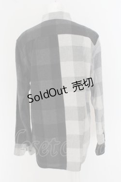 画像2: Karl Helmut / ブロックチェックワッペンシャツ  黒Ｘグレー O-24-04-30-1087-EL-BL-SA-ZI