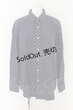 画像1: Karl Helmut / ドット切替シャツ  紺X白 O-24-04-30-1090-EL-BL-SA-ZT401