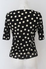 画像3: 【SALE】INGEBORG / ロゴ刺繍水玉カットソー M クロ×シロ O-24-04-30-1097-LO-TO-OW-ZT405 (3)