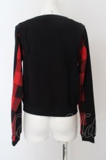 画像2: 【SALE】WORLD WIDE LOVE！(Rydia) / ブロックチェック切り替えプルオーバー 1 ブラックｘレッド O-24-04-30-102-PU-TO-YM-ZT128 (2)