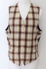 画像1: 【SALE】WONDERFUL WORLD / ローズ格子柄チェックベスト  ブラウンチェックＸ黒 O-24-04-30-2080-LO-TO-SA-ZT401 (1)