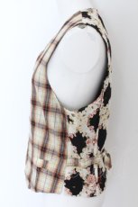 画像2: 【SALE】WONDERFUL WORLD / ローズ格子柄チェックベスト  ブラウンチェックＸ黒 O-24-04-30-2080-LO-TO-SA-ZT401 (2)