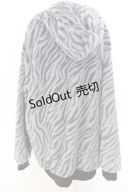 画像2: NieR Clothing / ふわもこアニマル柄ZIP OUTER【ゼブラ】 F ブルー O-24-05-04-055-PU-CO-OW-ZT-C045