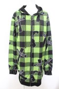 NieR Clothing / クロスpt CHECKERED パーカー  ライトグリーン O-24-05-04-029-PU-TO-IG-OS