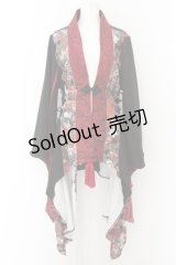 Qutie Frash / アシメ着物カーディガン  レッド O-24-05-09-022-QU-TO-OW-OS