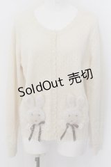 PINK HOUSE / クッキーラビッツモチーフニットカーディガン  キナリ O-24-05-11-038-LO-TO-OW-ZS