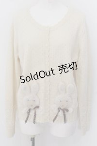 PINK HOUSE / クッキーラビッツモチーフニットカーディガン  キナリ O-24-05-11-038-LO-TO-OW-ZS