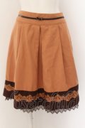 axes femme / 薔薇刺繍バイカラースカート  オレンジ×ブラウン O-24-05-19-038-AX-SK-IG-OS