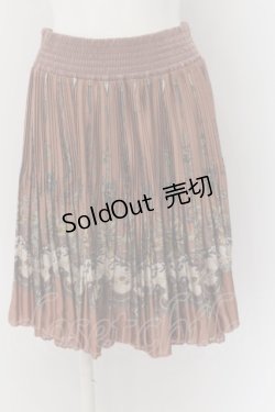 画像1: 【SALE】axes femme / スカーフ柄プリーツスカート  ピンクベージュ O-24-05-19-042-AX-SK-IG-ZT266