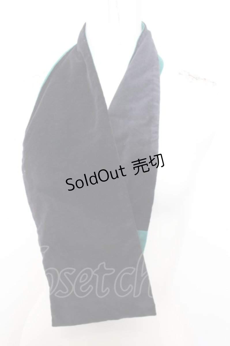 画像1: 【SALE】Jane Marple Dans Le Saｌon / バイカラー別珍ストール  ネイビー×グリーン O-24-05-19-092-JM-ZA-IG-ZT433 (1)