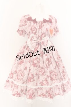 画像1: BABY,THE STARS SHINE BRIGHT / シュガーブーケ〜永遠の乙女の憧れ〜柄シャーリングワンピース  いちごムース O-24-05-22-008-BA-OP-IG-OS