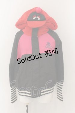 画像1: Candy Stripper / UFOワッペンジャンパー 2 ブラック×ピンク×レッド×ホワイト O-24-05-24-119-PU-CO-OW-ZT-C016