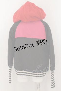 画像3: Candy Stripper / UFOワッペンジャンパー 2 ブラック×ピンク×レッド×ホワイト O-24-05-24-119-PU-CO-OW-ZT-C016