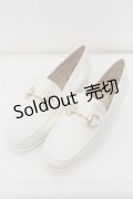 YOSUKE / ビットローファー 23.5cm ホワイト O-24-05-31-022-PU-SH-IG-ZT-K001