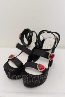 画像1: Rose Marie seoir / Triple Heart Sandal L クロ O-24-05-31-006-EL-SH-IG-ZT-K001