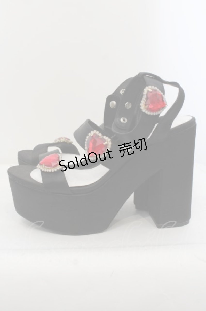 画像2: 【SALE】Rose Marie seoir / Triple Heart Sandal L クロ O-24-05-31-006-EL-SH-IG-ZTK001 (2)