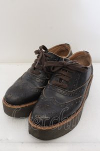 Jane Marple Dans Le Saｌon / プラットフォームのオックスフォードシューズ サイズ記載なし アウトソール約25cm ブラウン O-24-05-31-007-JM-SH-IG-ZT-K001
