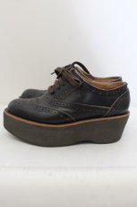 画像2: 【SALE】Jane Marple Dans Le Saｌon / プラットフォームのオックスフォードシューズ サイズ記載なし アウトソール約25cm ブラウン O-24-05-31-007-JM-SH-IG-ZTK001 (2)