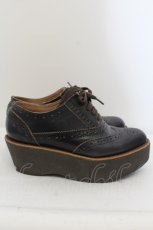 画像4: 【SALE】Jane Marple Dans Le Saｌon / プラットフォームのオックスフォードシューズ サイズ記載なし アウトソール約25cm ブラウン O-24-05-31-007-JM-SH-IG-ZTK001 (4)