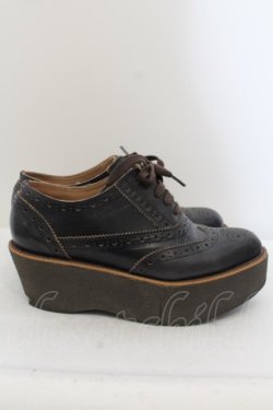 画像4: Jane Marple Dans Le Salon / プラットフォームのオックスフォードシューズ サイズ記載なし アウトソール約25cm ブラウン O-24-05-31-007-JM-SH-IG-ZT-K001