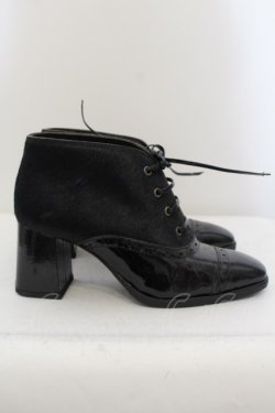 画像4: Jane Marple / ハラコ切替シューズ M クロ O-24-05-31-008-JM-SH-OW-ZT-K001