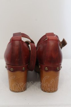 画像3: Jane Marple / ウッドソールのビジュートリミングシューズ S ワイン O-24-05-31-010-JM-SH-IG-ZT-K001