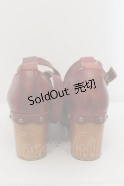 画像3: Jane Marple / ウッドソールのビジュートリミングシューズ S ワイン O-24-05-31-010-JM-SH-IG-ZT-K001