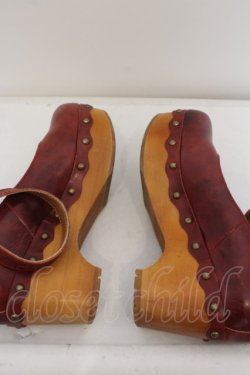 画像5: Jane Marple / ウッドソールのビジュートリミングシューズ S ワイン O-24-05-31-010-JM-SH-IG-ZT-K001