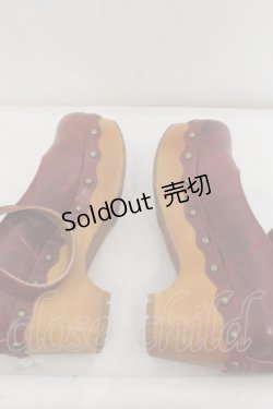 画像5: Jane Marple / ウッドソールのビジュートリミングシューズ S ワイン O-24-05-31-010-JM-SH-IG-ZT-K001