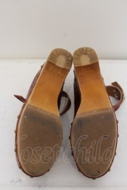 画像6: Jane Marple / ウッドソールのビジュートリミングシューズ S ワイン O-24-05-31-010-JM-SH-IG-ZT-K001