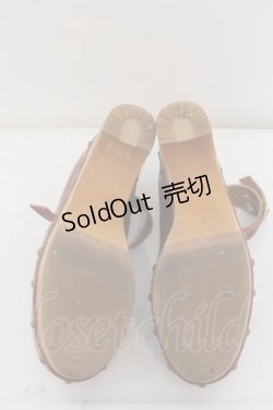 画像6: Jane Marple / ウッドソールのビジュートリミングシューズ S ワイン O-24-05-31-010-JM-SH-IG-ZT-K001