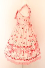 画像3: Angelic Pretty / Cherry Berry Bunny胸リボンジャンパースカート  ピンク O-24-06-06-022-AP-OP-IG-OS (3)