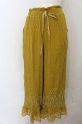 axes femme / 裾レース楊柳ワイドパンツ M イエロー O-24-06-09-005-AX-PA-OW-ZT265