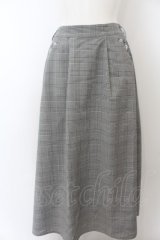 axes femme / 花刺繍チェックスカート F グレー O-24-06-09-103-AX-SK-OW-ZT267