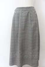 画像1: axes femme / 花刺繍チェックスカート F グレー O-24-06-09-103-AX-SK-OW-ZT267 (1)